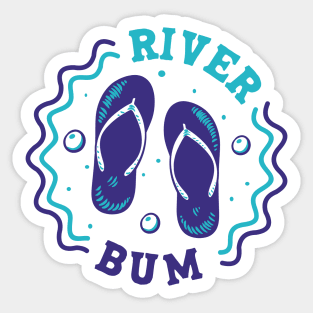 River Bum // Fun Summer Flip Flop Badge Sticker